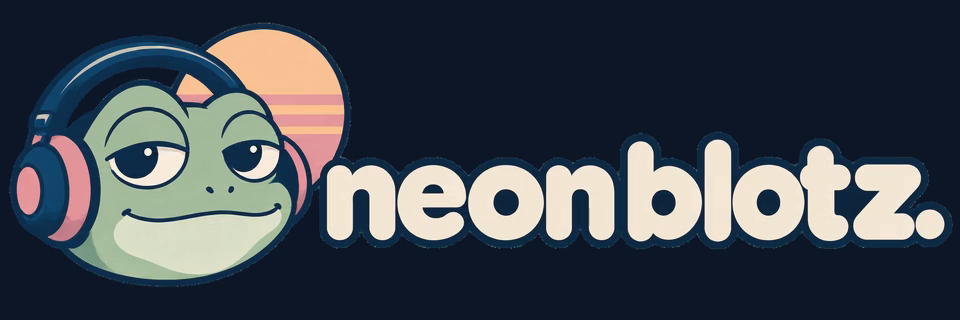 Neon Blotz — headphone frog logo